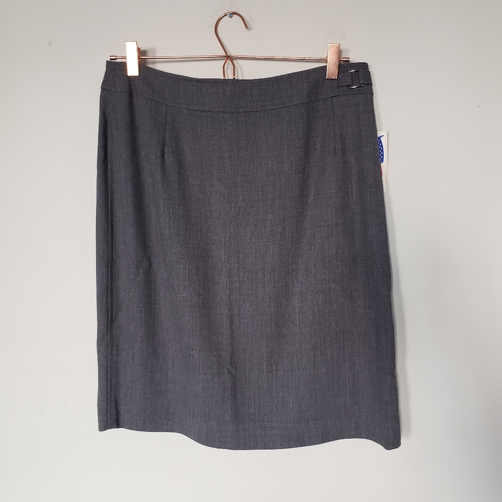NWT Gray Steel Pencil Skirt Back Zip Lined 12p